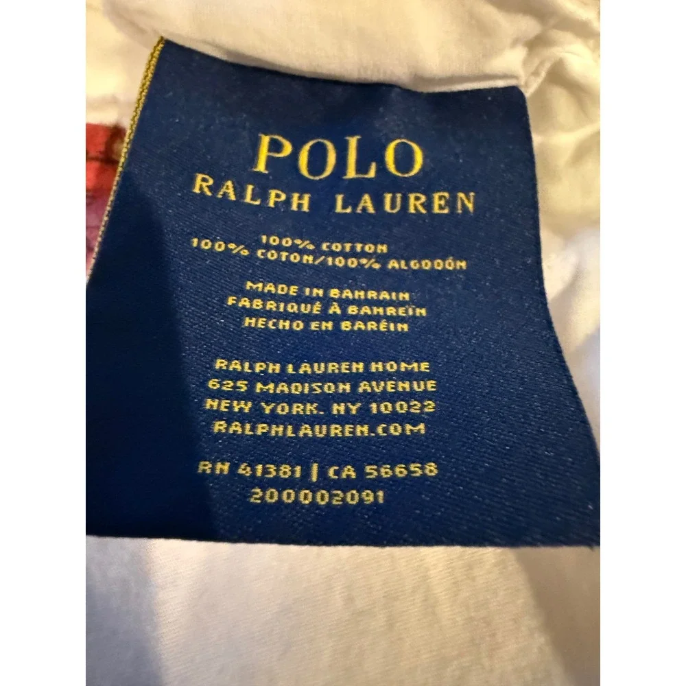 Polo Ralph Lauren Home Polo Bear Cotton 2 Pillowcases White Red Sweater Standard